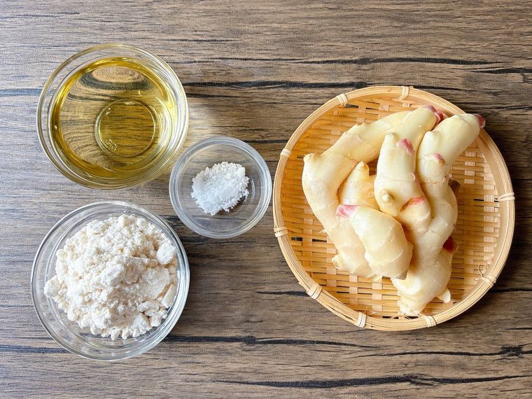 新生姜、きび砂糖、穀物酢、塩