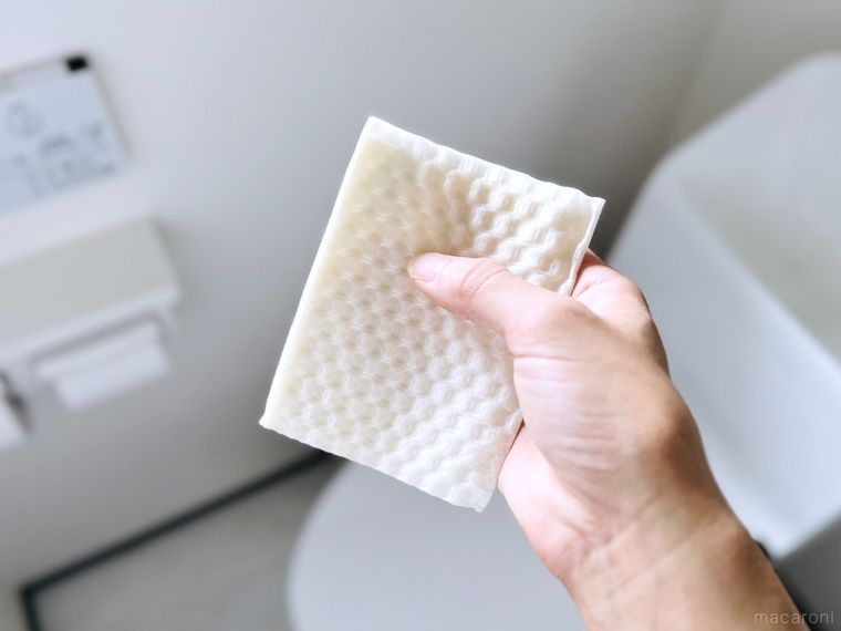 トイレクリーナーを手で持っている様子