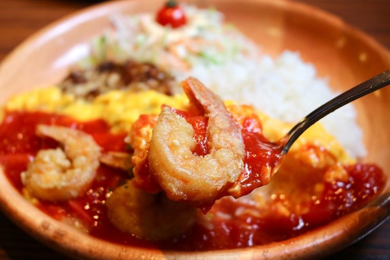 シュリンプをすくっている