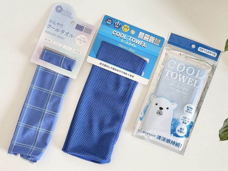 100均のクールタオル3種
