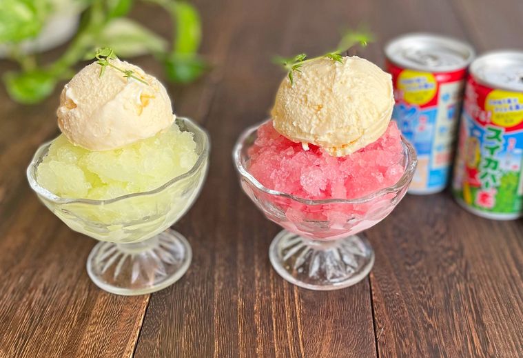 スイカバーの素シリーズで作ったかき氷風アイス
