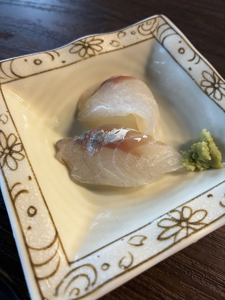 熟成させたコチの刺身