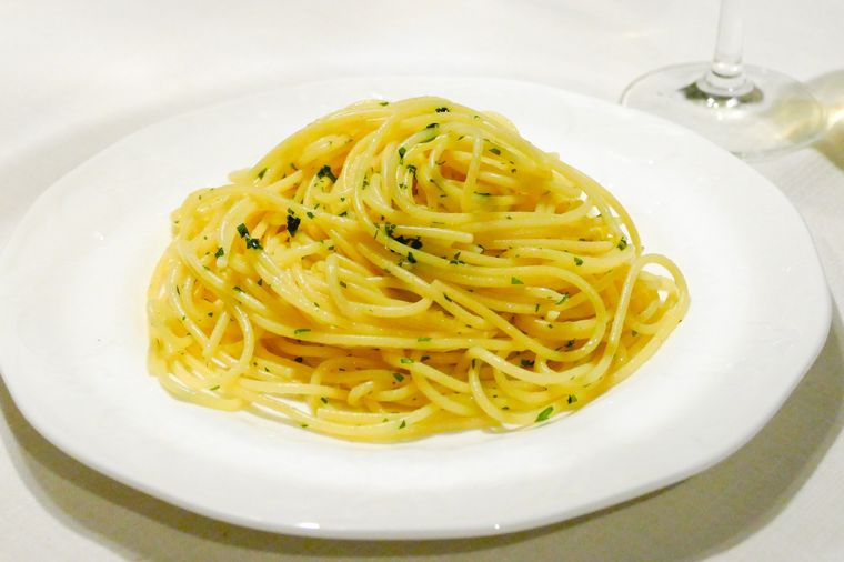 大葉バターを絡めたパスタ