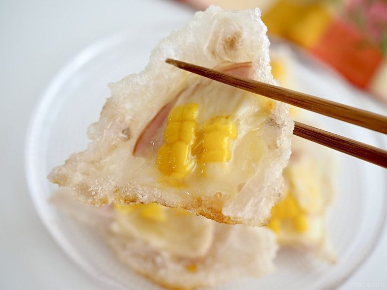 ハムチーズで作るライスペーパーチップス