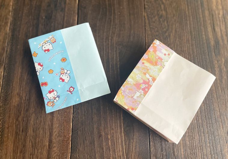 折り紙2枚で作った紙袋