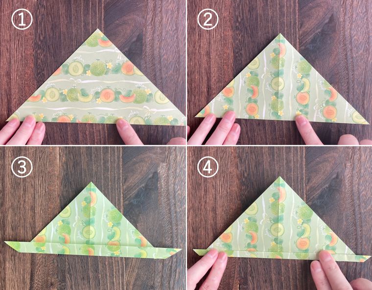 折り紙でバッグを作る手順を写真で説明