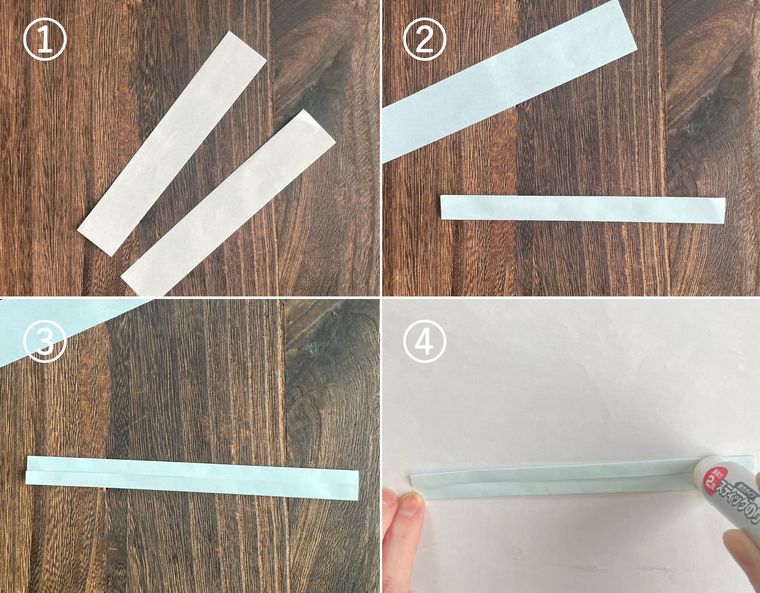 折り紙でバッグの持ち手を作る手順