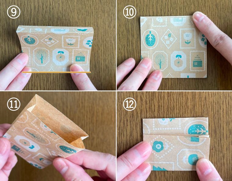 折り紙でバッグを作る手順を写真で説明