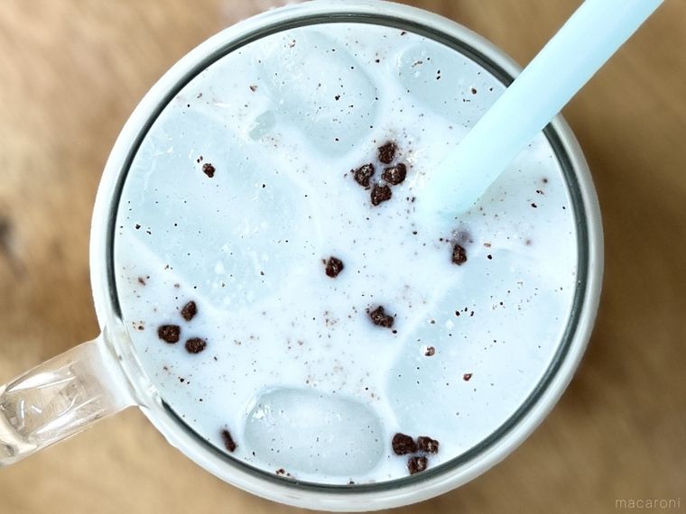 無印良品の牛乳でつくる チョコミントラテで作ったチョコミントラテ