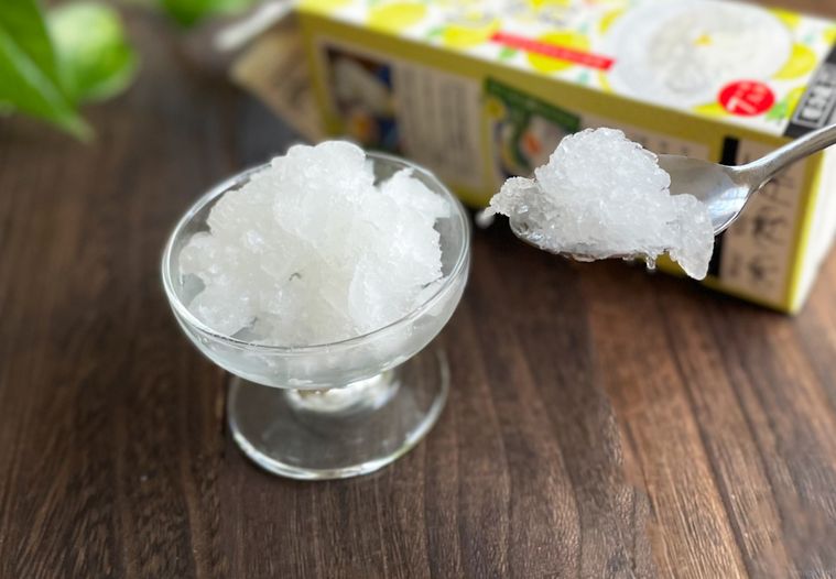 柚子のじゅれを凍らせたシャーベット