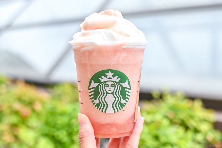 ドリンクを持っているところ