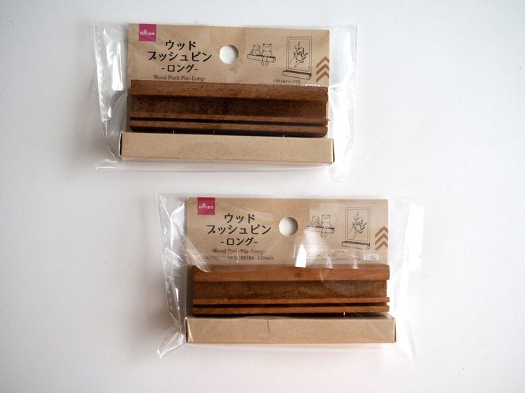 ダイソーのウッドプッシュピン