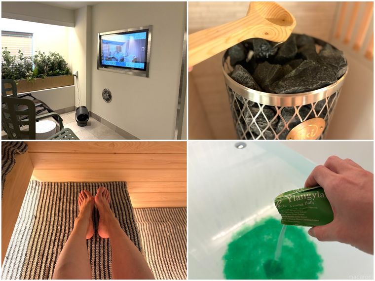 サウナを楽しんでいる様子