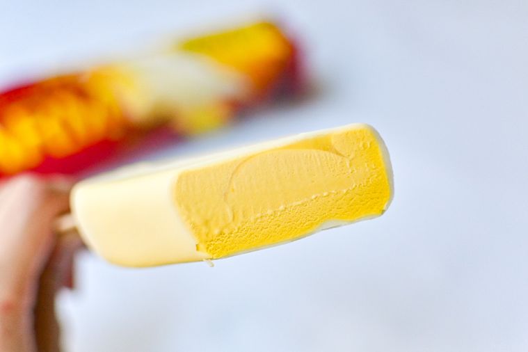 アイスの断面のアップ