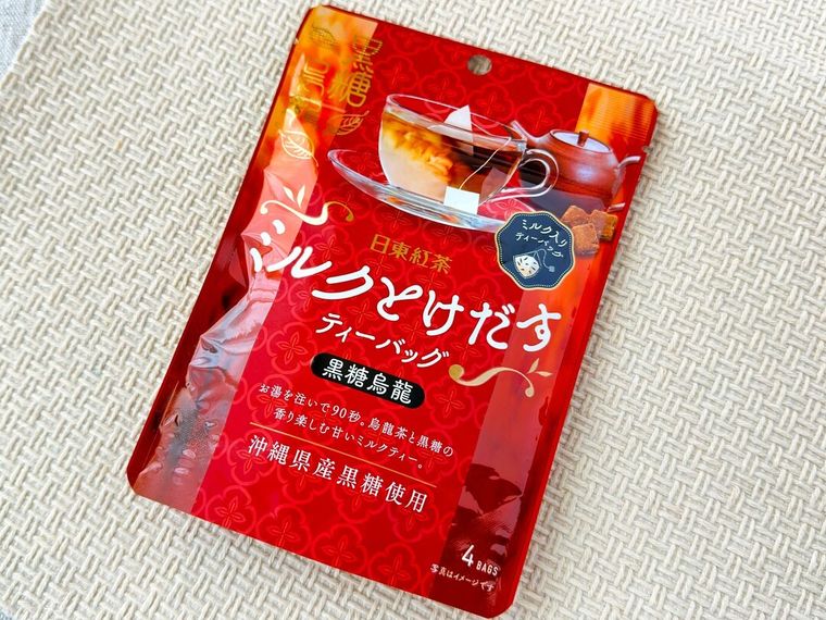 日東紅茶ミルクとけだすティーバッグ 黒糖烏龍のパッケージ