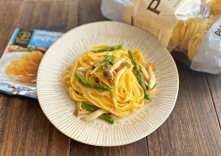 ネストパスタを使ったクリームパスタ