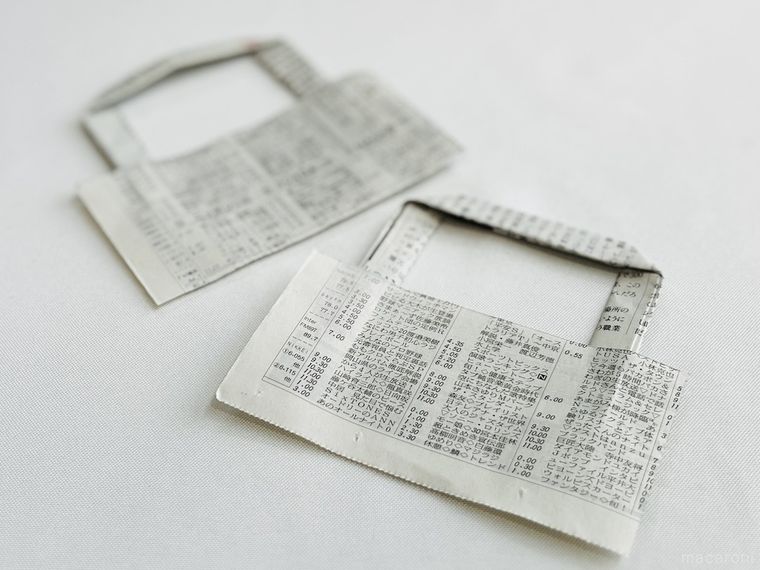 新聞紙で作った持ち手