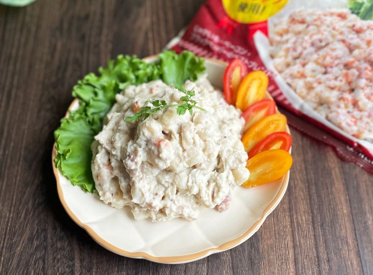 業務スーパージャーマンポテトサラダの盛り付け例