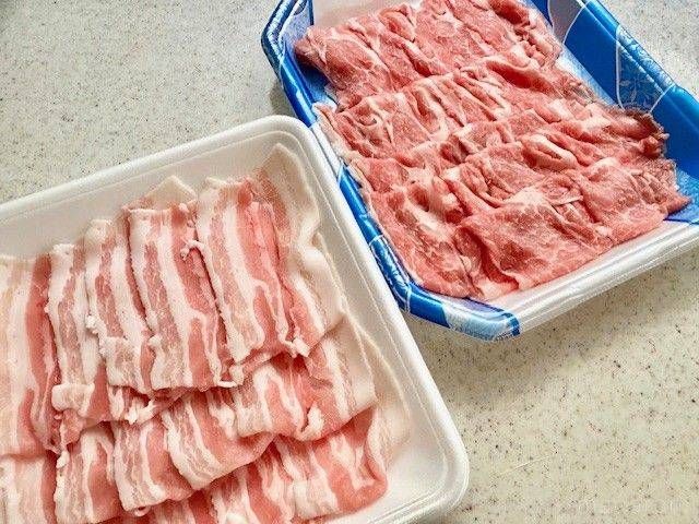 パックに入った豚肉