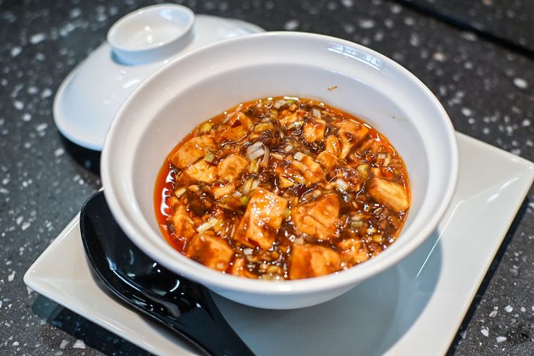 麻婆豆腐のアップ