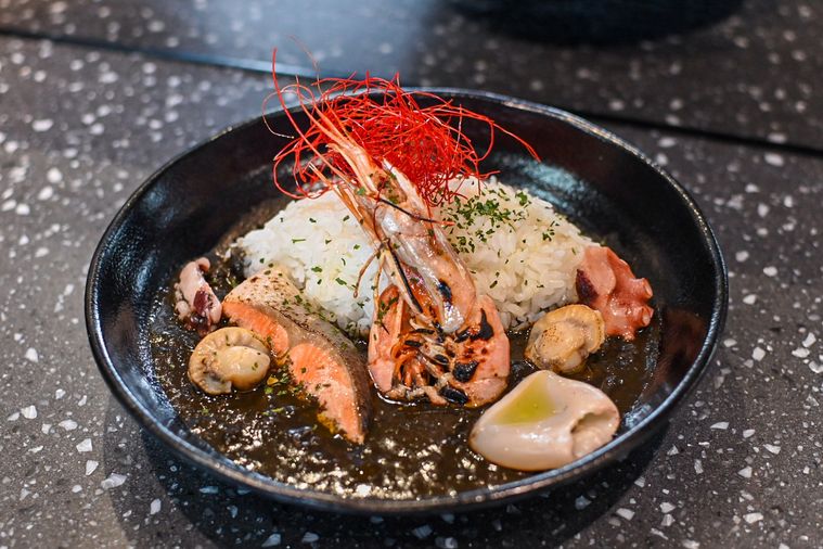 シーフードカレーのアップ