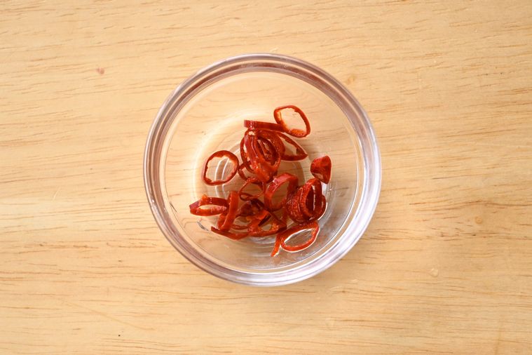 小口切りにした赤唐辛子