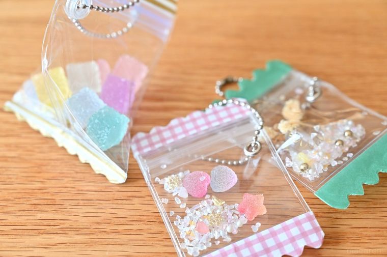 3種類のキャンディーバッグキーホルダー