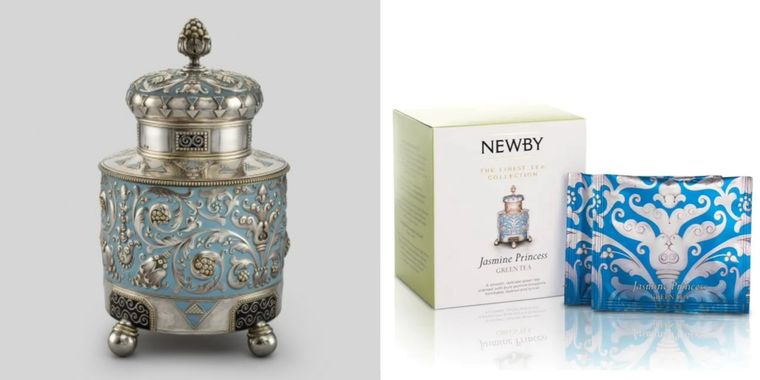 ジャスミンプリンセスシルケンピラミッドのティーバッグとティーキャディ