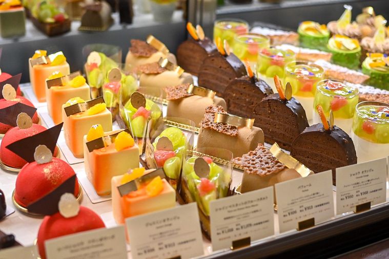 ケーキが並んでいるところ