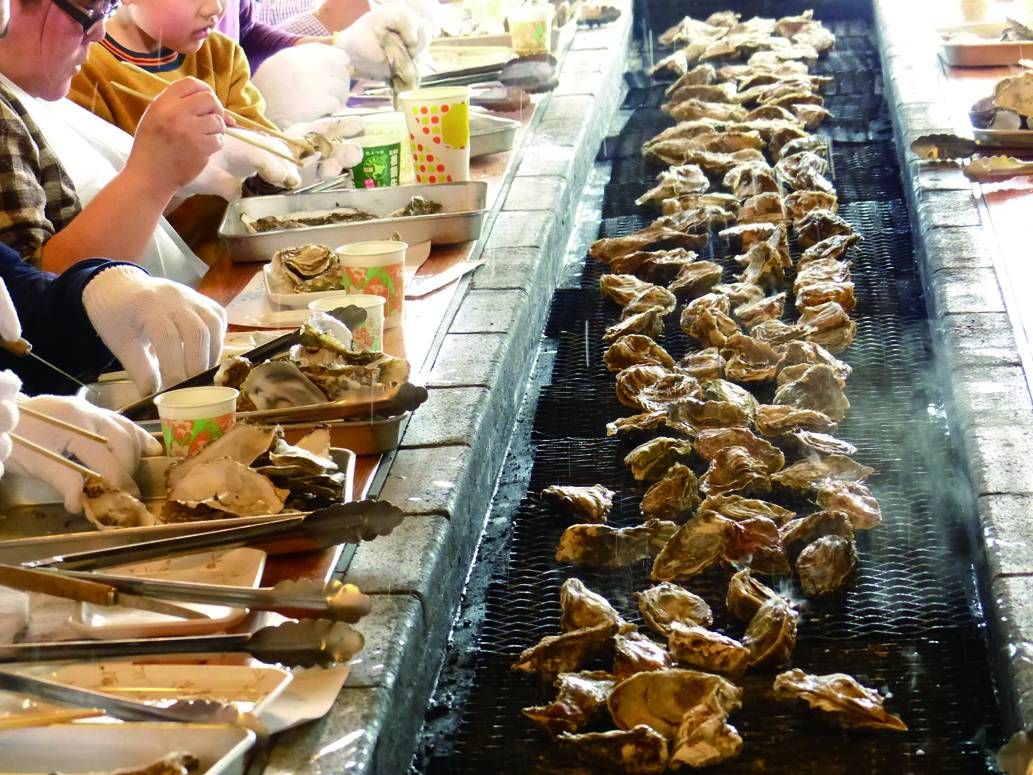 コンキリエの焼き牡蠣の様子