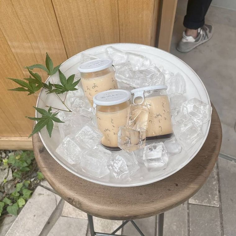 氷の中に入った那須プリン