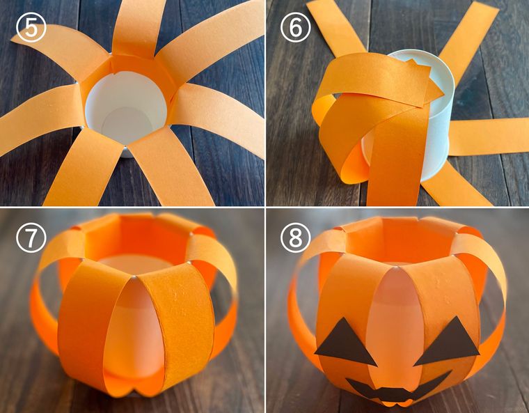 ハロウィンランタンの作り方を解説したコラージュ画像