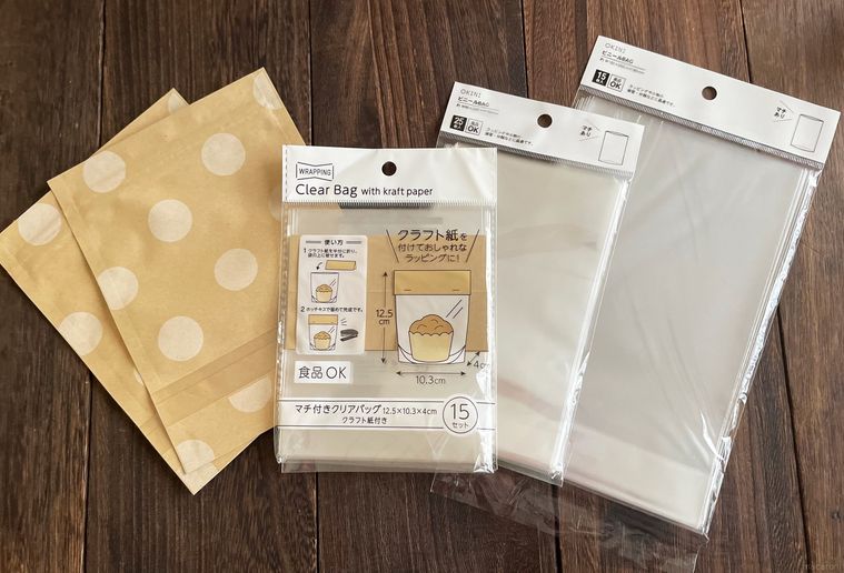 食品を入れても大丈夫なOPP袋を並べた写真