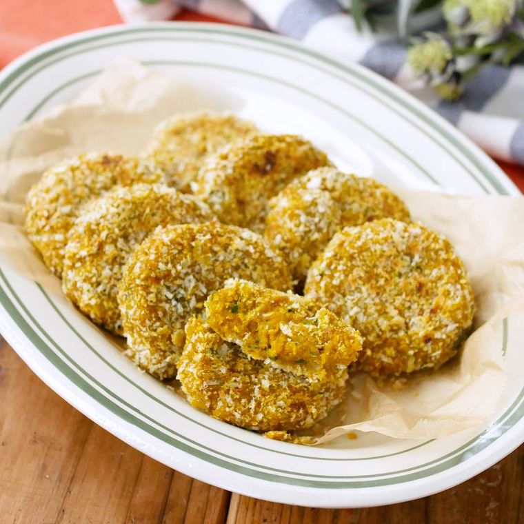 揚げないから簡単甘辛ひき肉とかぼちゃの焼きコロッケ