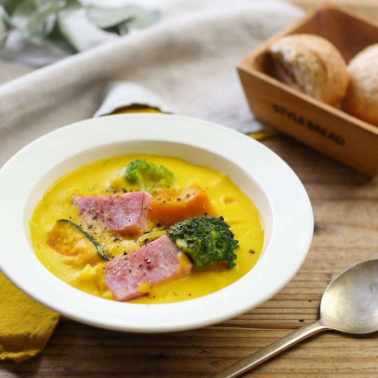 365日のパンとスープ厚切りベーコンとかぼちゃのスープ