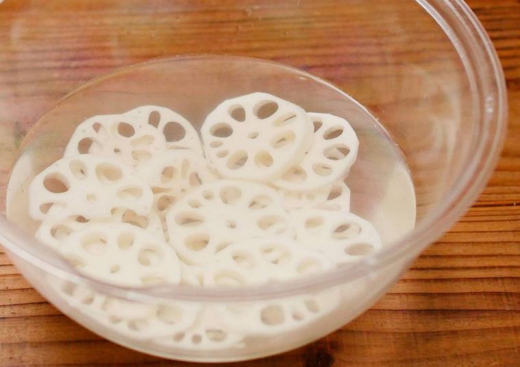 水につかったれんこん