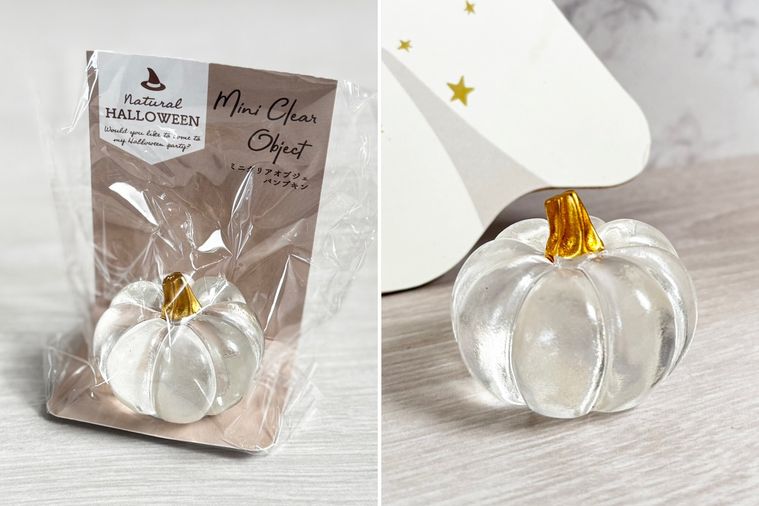セリアミニクリアオブジェパンプキンCLのパッケージと中身