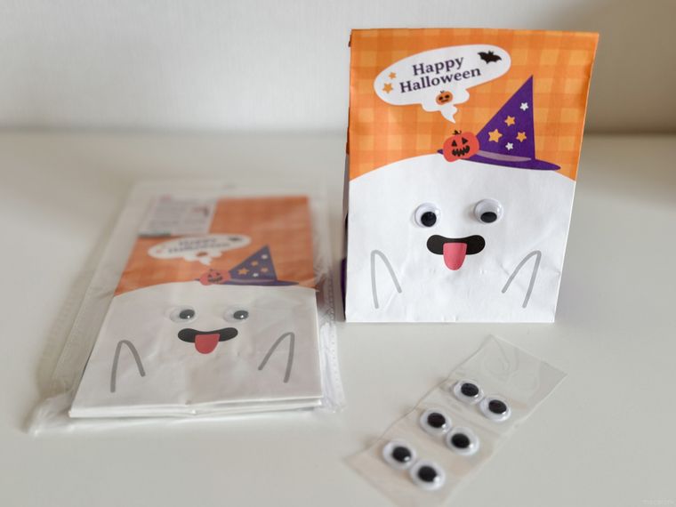 ダイソーの ガゼットバッグHW、CF、キョロキョロ目玉、5枚