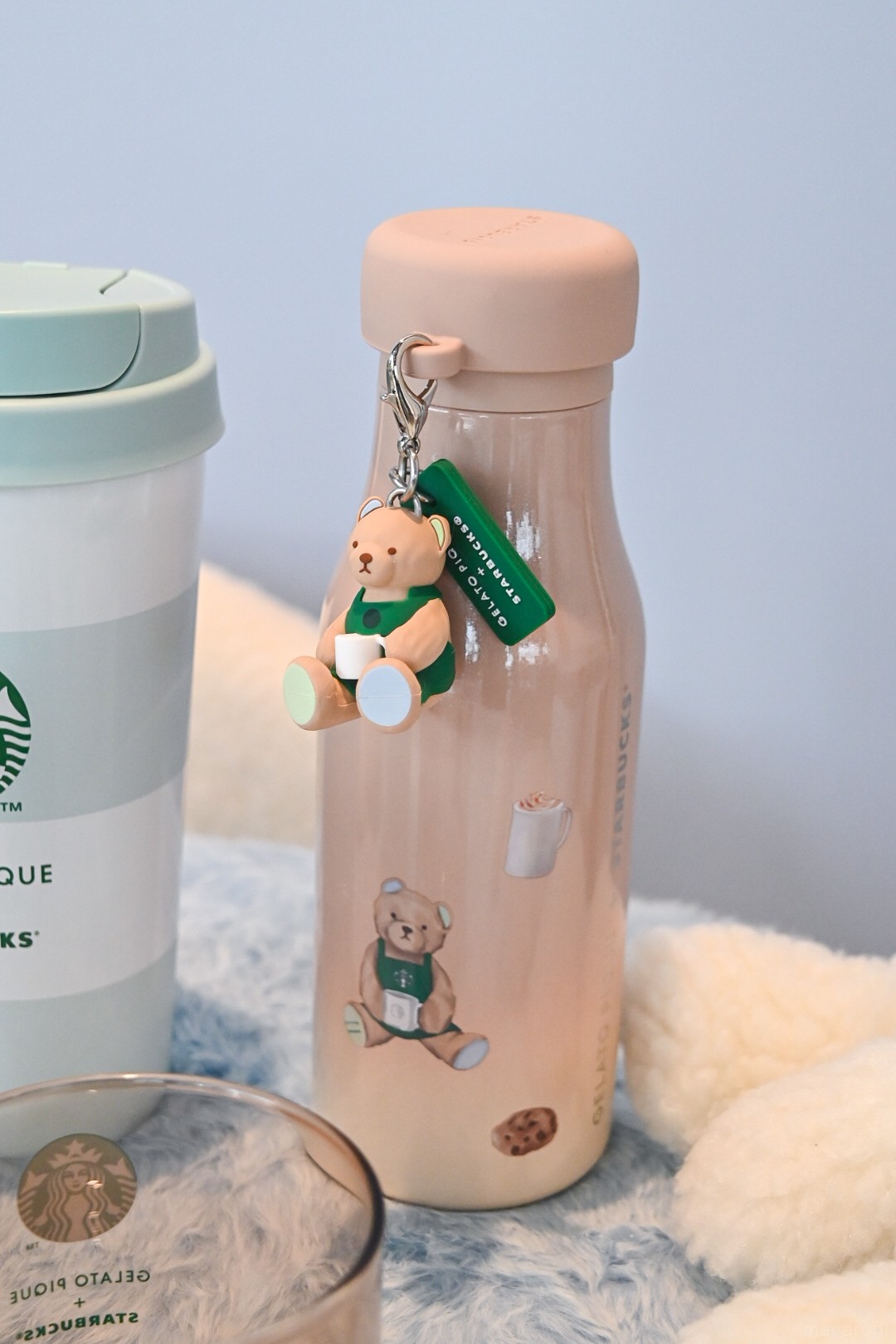 Starbucks ジェラートピケ リッドカバーチャーム付きステンレス