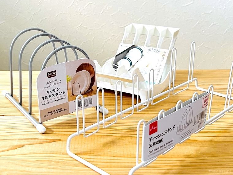 ダイソー、セリア、キャンドゥの皿立て