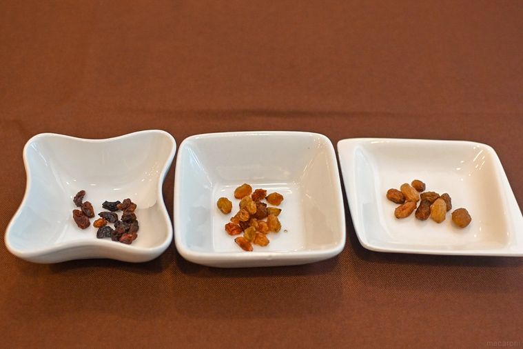 3種類のレーズン