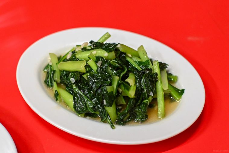 青菜炒めのアップ