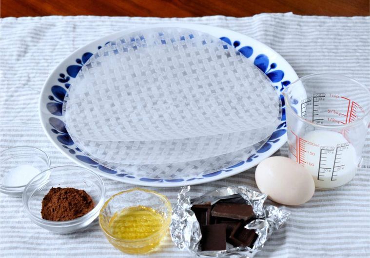 三角チョコパイの材料7種