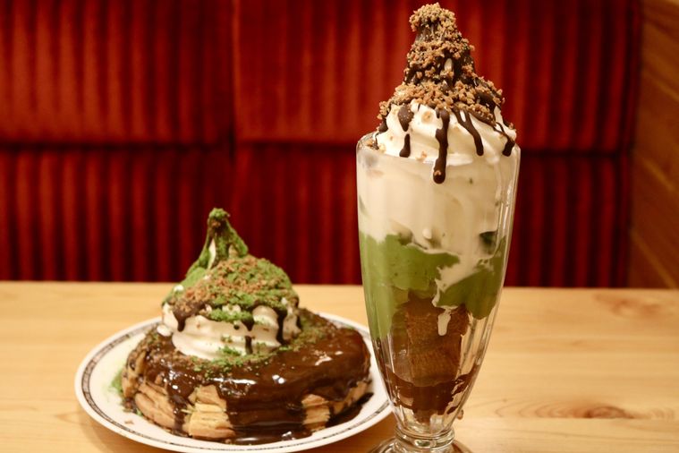 、シロノワール ブラックモンブラン 宇治抹茶仕立てとブラックモンブランパフェ 宇治抹茶仕立て