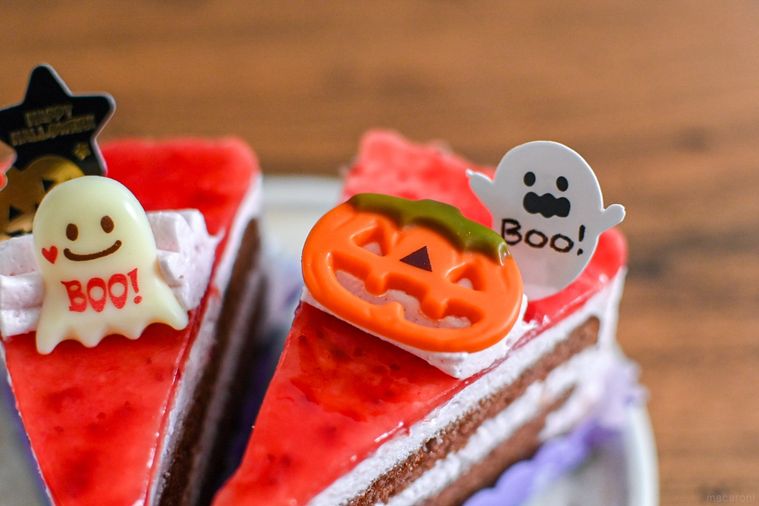 ケーキのトッピングのアップ