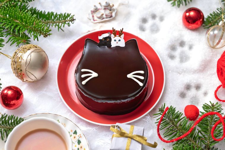 黒ねこクリスマスケーキチョコレート