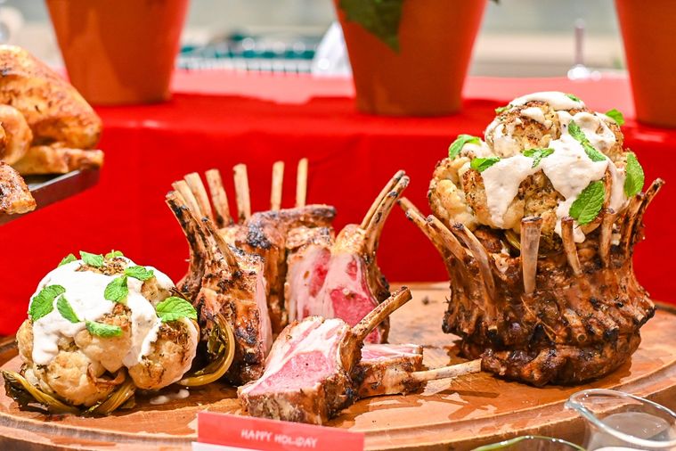 仔羊のロース肉のアップ