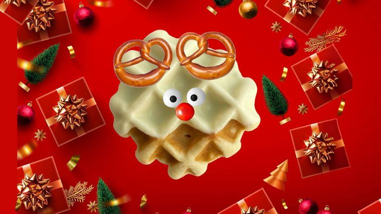 トナカイのクリスマスワッフル