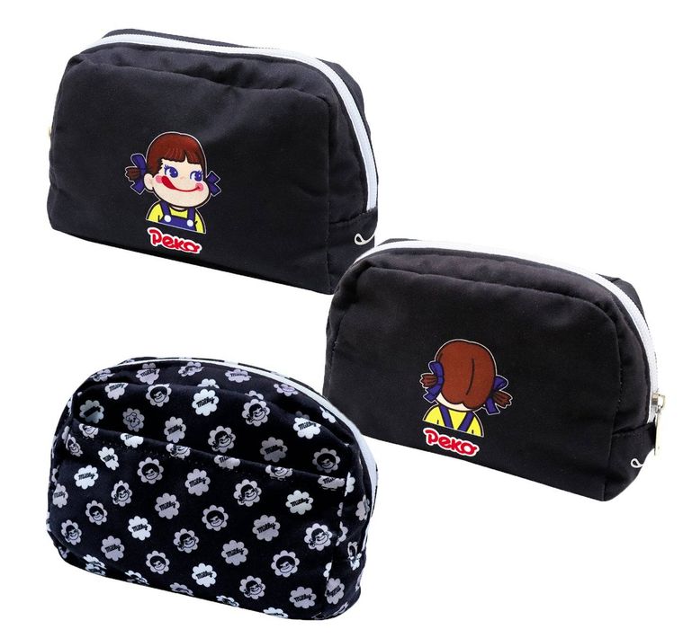 3. ペコちゃんリバーシブルポーチブラック