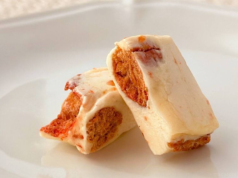 チョンドゥククッキー ストロベリー味の断面